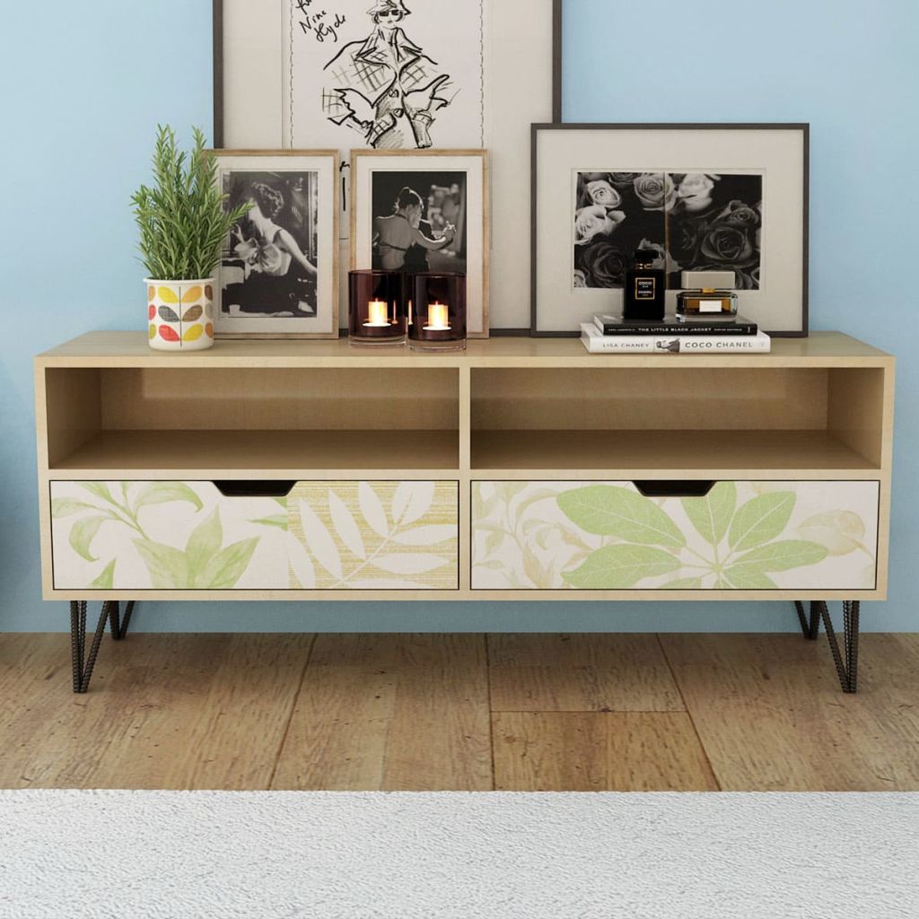 vidaXL TV Stand MDF Sideboard Entertainment Center HiFi Plasma Media Unit