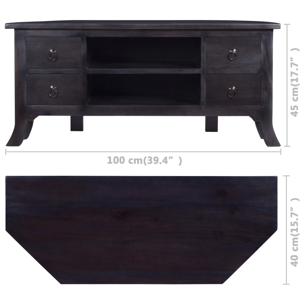 vidaXL TV Stand TV Unit Sideboard TV Console Media Unit Solid Mahogany Wood