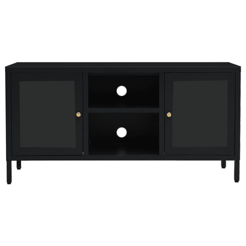 vidaXL TV Stand TV Console Sideboard TV Unit Home Media Unit Steel and Glass