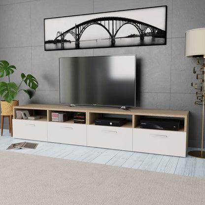 vidaXL TV Stand TV Console Sideboard TV Unit Media Unit 2 Pcs Engineered Wood
