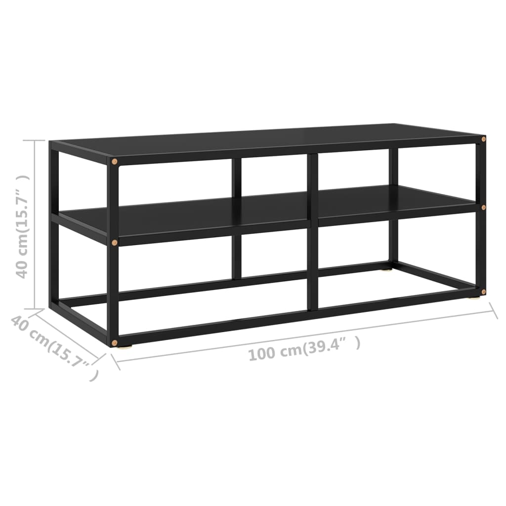 vidaXL TV Stand with Tempered Glass Entertainment Center Media Unit Sideboard