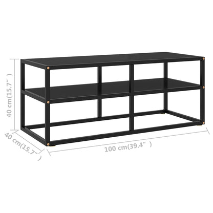 vidaXL TV Stand with Tempered Glass Entertainment Center Media Unit Sideboard