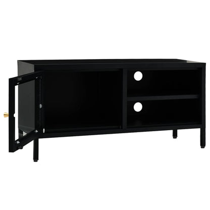 vidaXL TV Stand TV Console Sideboard TV Unit Home Media Unit Steel and Glass