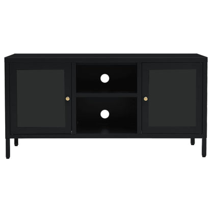 vidaXL TV Stand TV Console Sideboard TV Unit Home Media Unit Steel and Glass